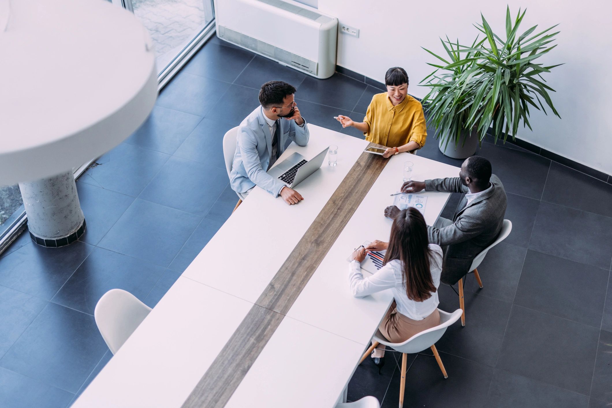 Professional team meeting in a modern office
